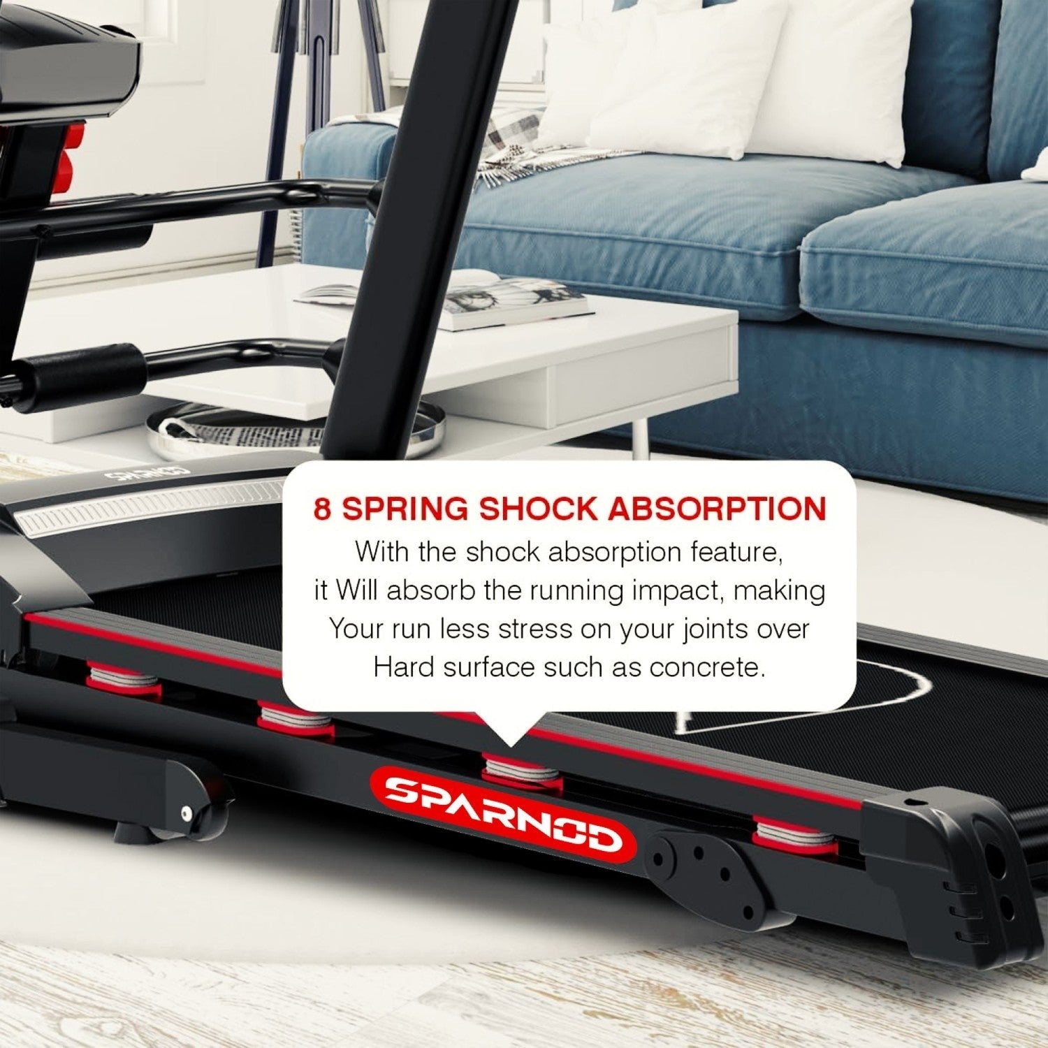Home Treadmill STH-3500 4HP Peak DC Motor 16 km/h 110kg Hydraulic Foldable Massager Dumbbells Situp Stand LCD Screen - View 8