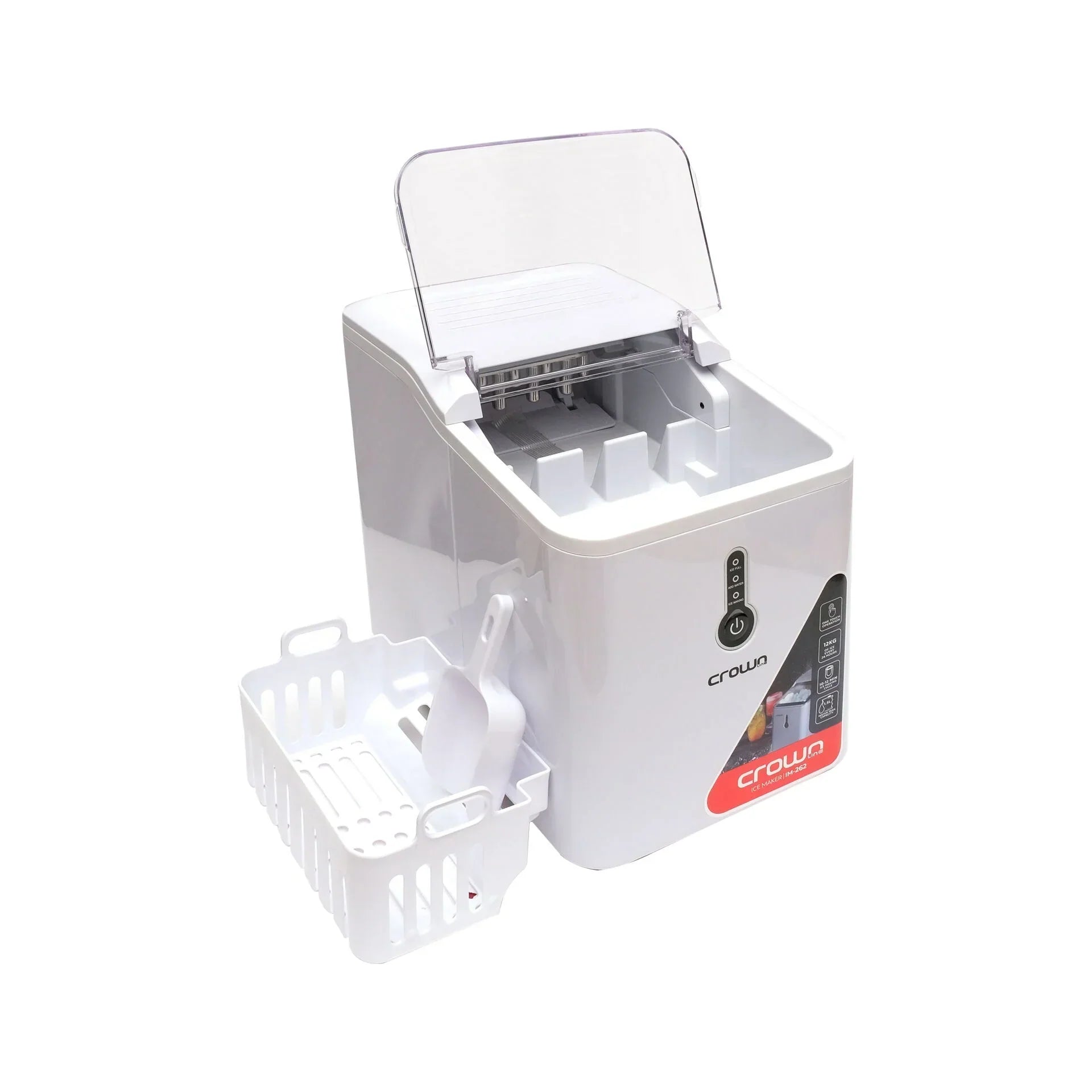 Ice Maker Counter Top 1.5L Water Tank, 600g Storage, 120W, Fluorine-Free, White - View 4