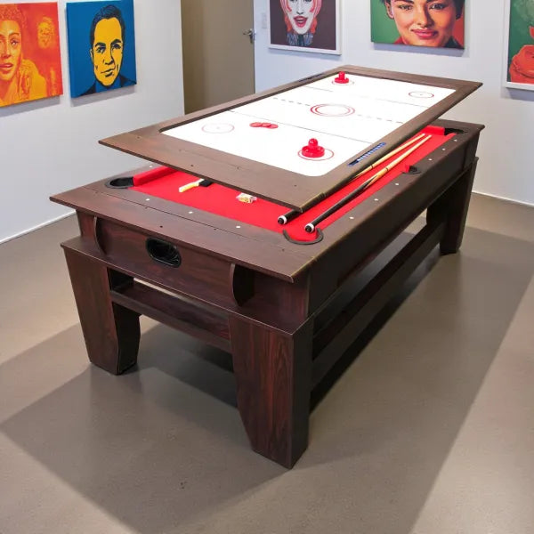 Multigames Table BILLARDHOCKEY 7FT 2-in-1 Billiards and Air Hockey Rotating Top 145kg MDF Home Game Room - View 2