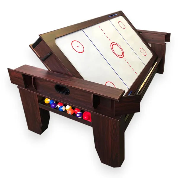 Multigames Table BILLARDHOCKEY 7FT 2-in-1 Billiards and Air Hockey Rotating Top 145kg MDF Home Game Room - View 7