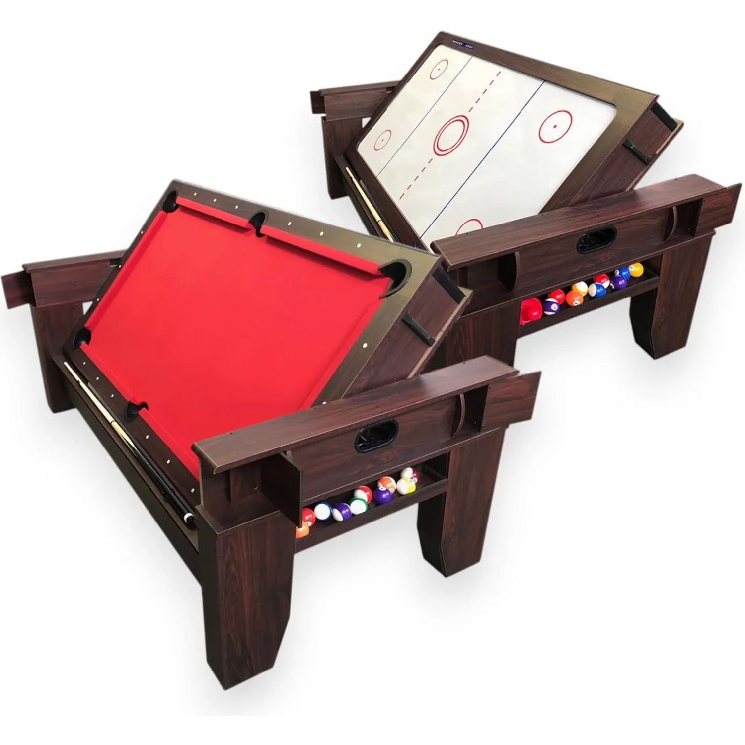 Multigames Table BILLARDHOCKEY 7FT 2-in-1 Billiards and Air Hockey Rotating Top 145kg MDF Home Game Room
