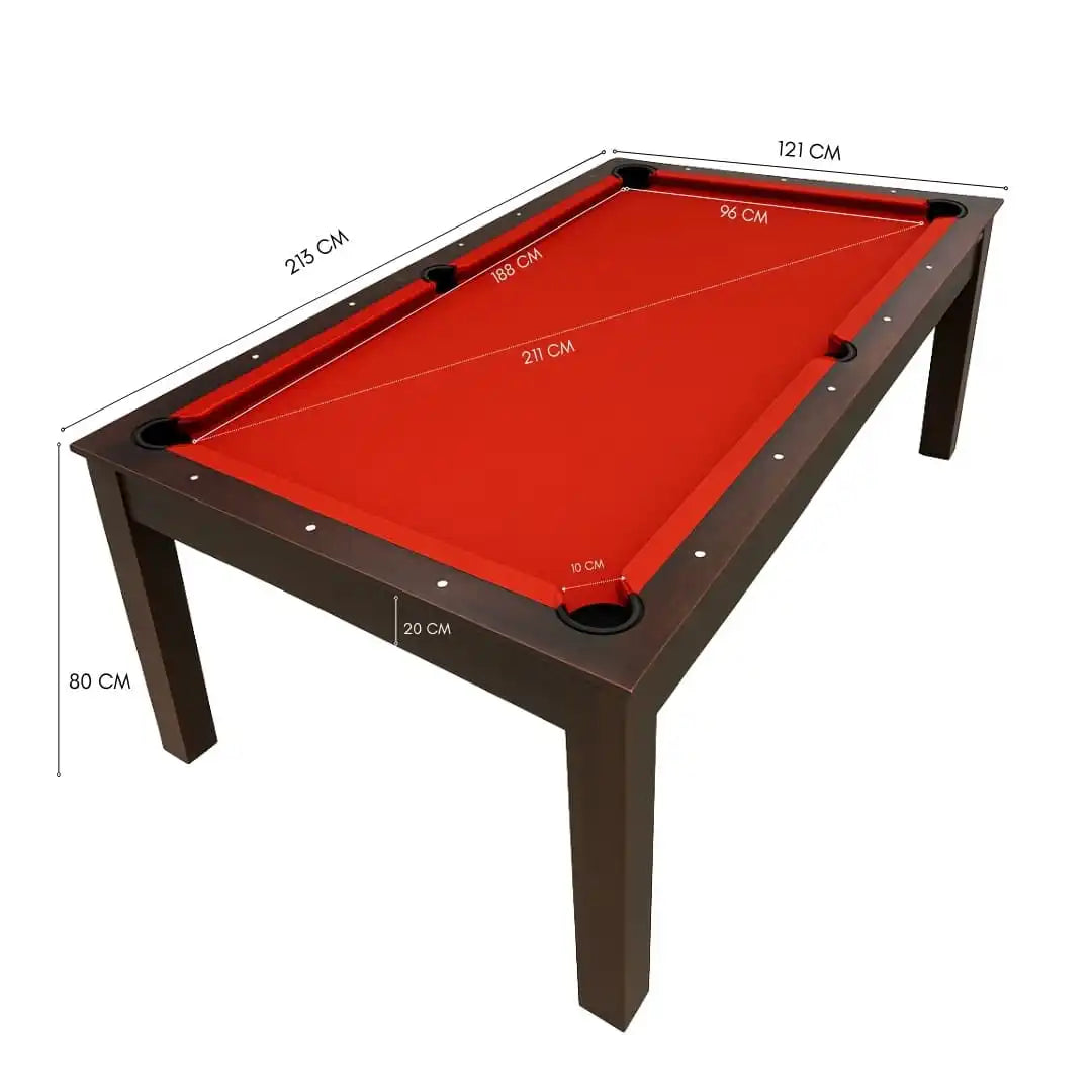 Pool Dining Table 7FT 2-in-1 Billiards and Dining Conversion MDF 145kg Retractable Pockets Full Accessories Home - View 15