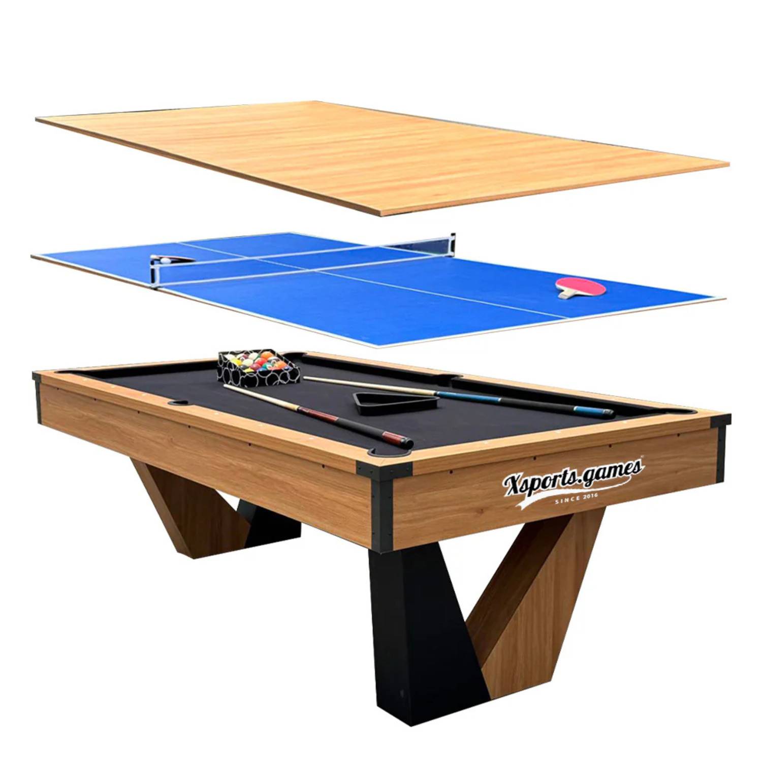 Pool Table 7FT 3 in 1 Billiards Table by UAE Stall - MDF Board, Velvet Cloth, Auto Ball Return, Converts to Dining and Tennis Table - View 11