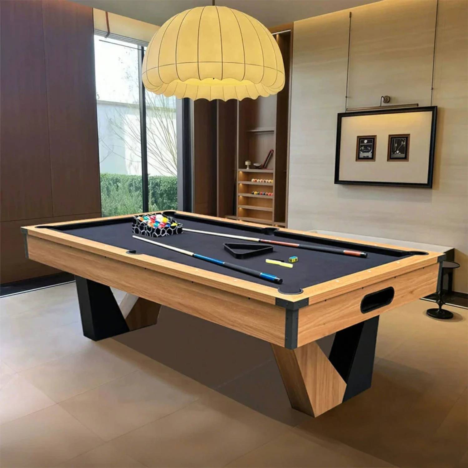Pool Table 7FT 3 in 1 Billiards Table by UAE Stall - MDF Board, Velvet Cloth, Auto Ball Return, Converts to Dining and Tennis Table - View 3