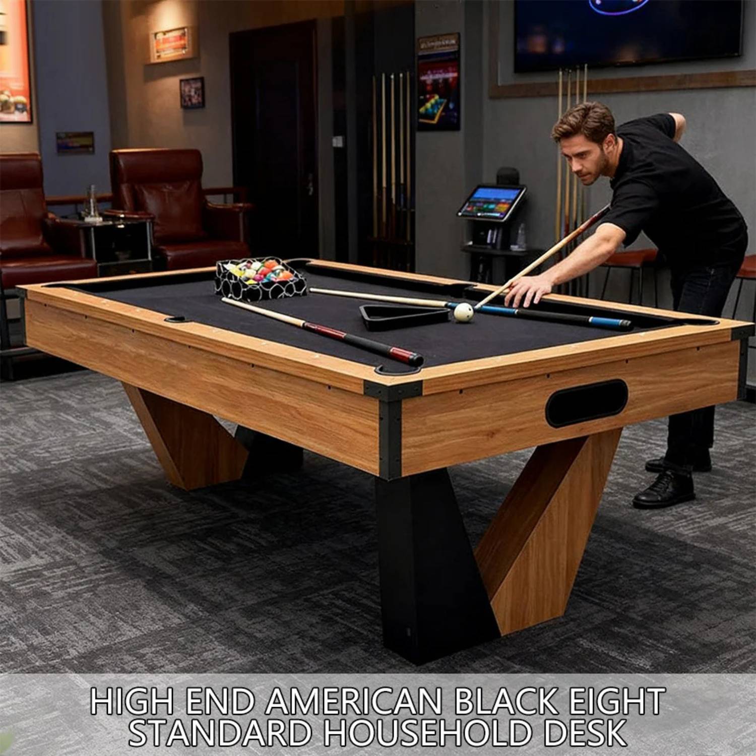 Pool Table 7FT 3 in 1 Billiards Table by UAE Stall - MDF Board, Velvet Cloth, Auto Ball Return, Converts to Dining and Tennis Table - View 10