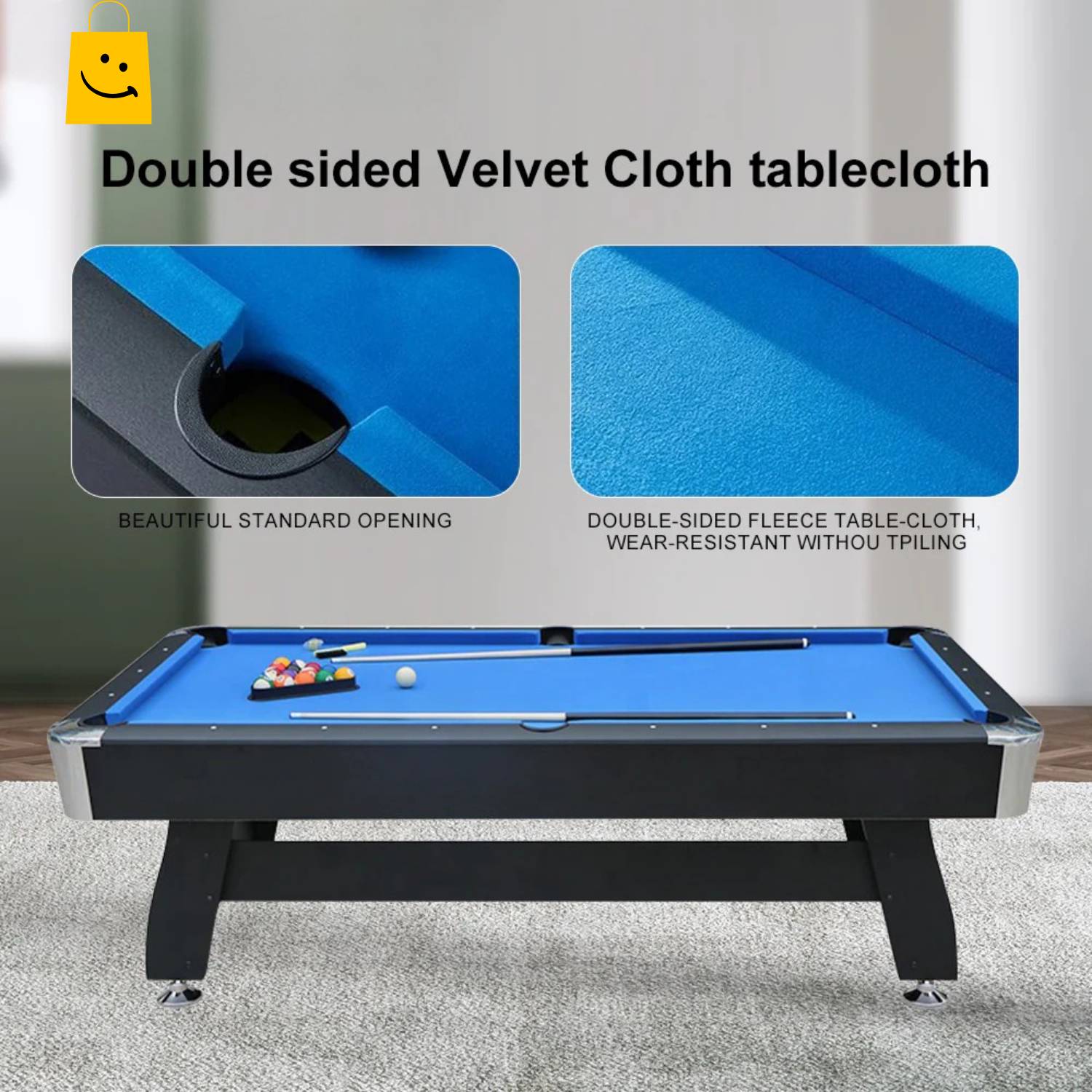 Pool Table 7FT Auto Ball Return by UAE Stall - 15mm MDF, Blue Velvet, Complete Accessory Set, Fast Leg-Only Setup - View 2