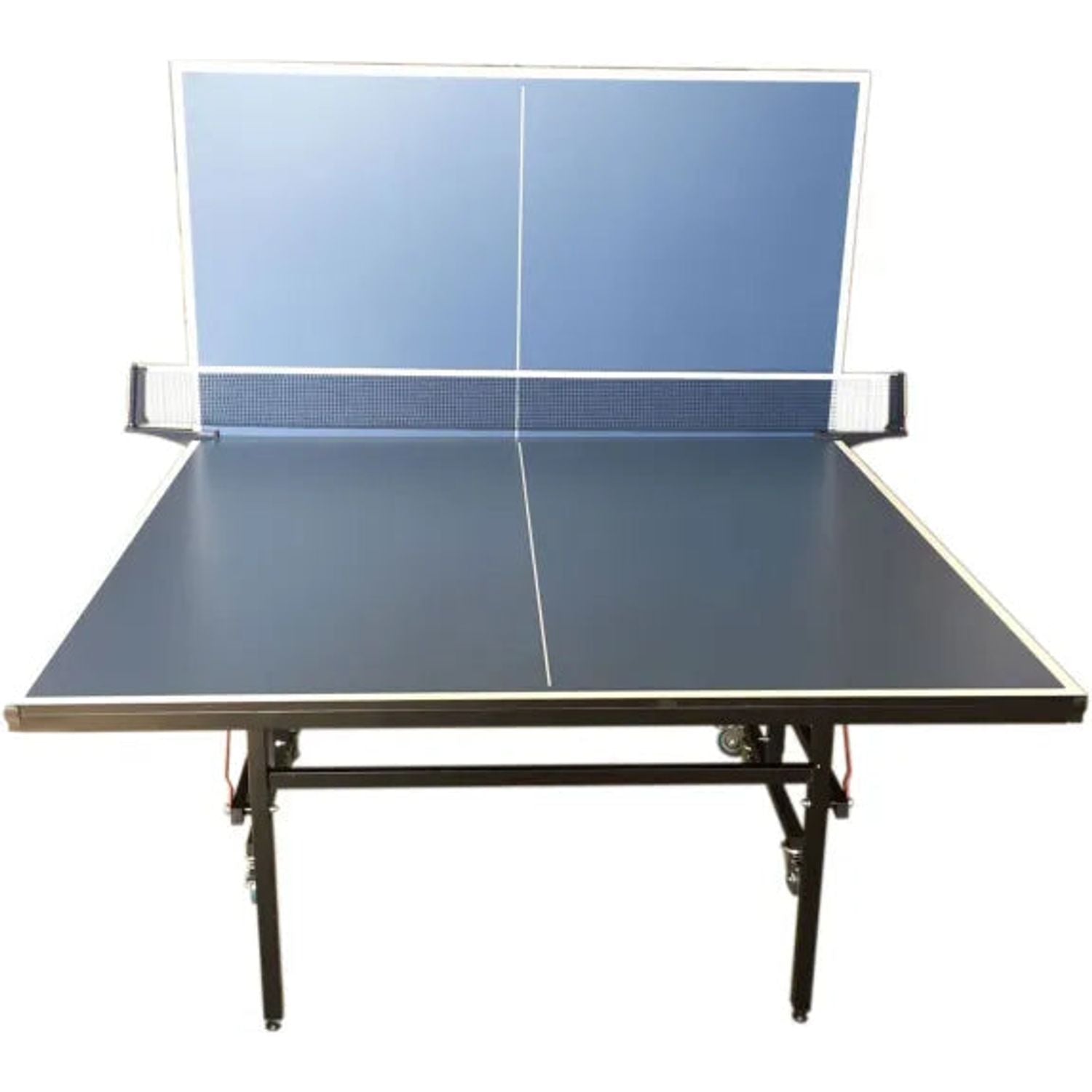 Professional Table Tennis Table Roby - Tournament Size 274x152cm, Foldable, Anti-Glare Blue Surface, Playback Position, Safety Wheels