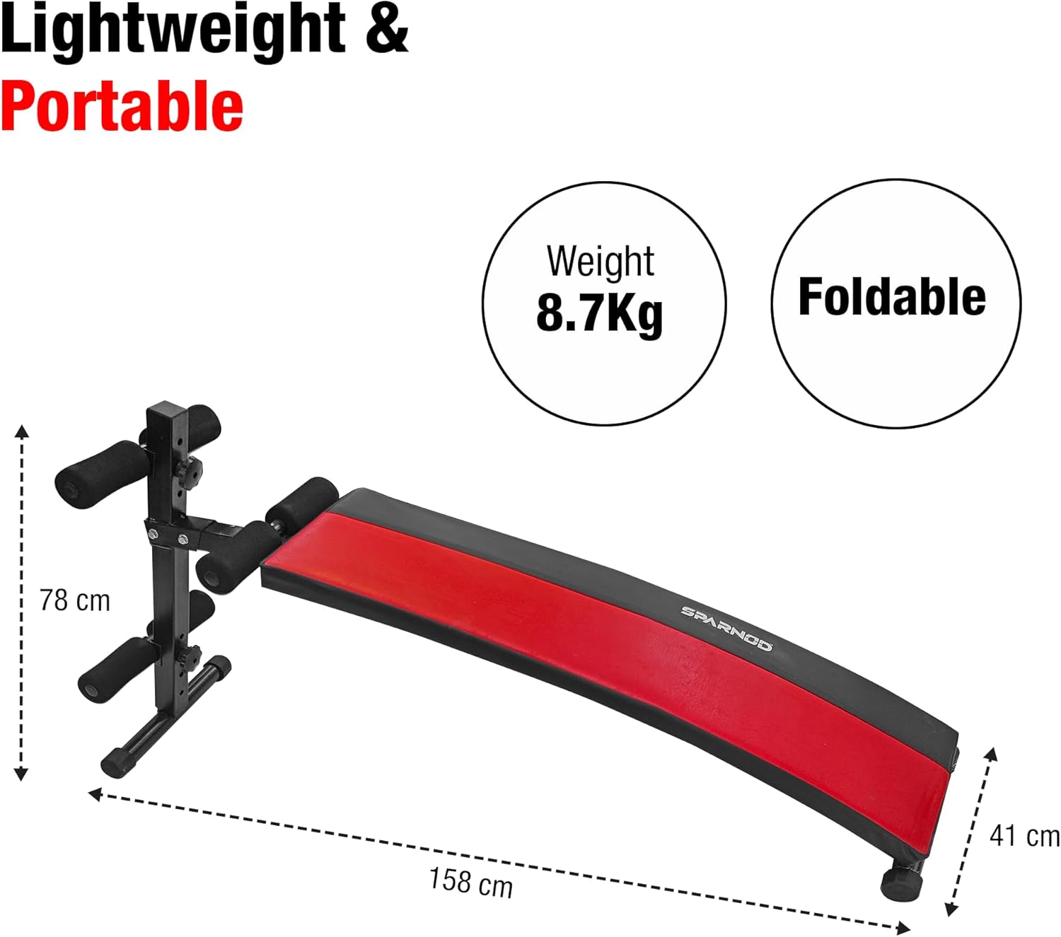 Sit Up Bench | Foldable Adjustable Ab Bench | 4 Positions | PU Padded | Anti-Slip | Home Gym Core Trainer - View 3