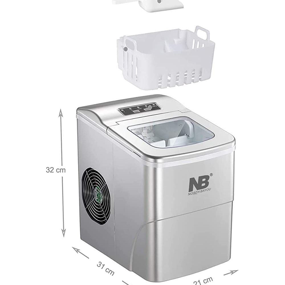 Mini Ice Maker Machine with Durable Compressors - Silver 