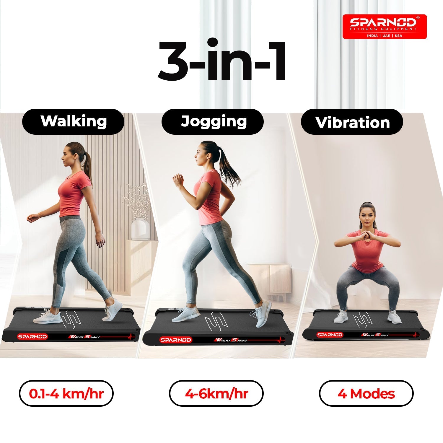 Walking Pad WalkyShaky 3-in-1 2.5HP Brushless Servo Motor 0.3-6KM/H Vibration Plate 120KG LED Display No Assembly - View 2