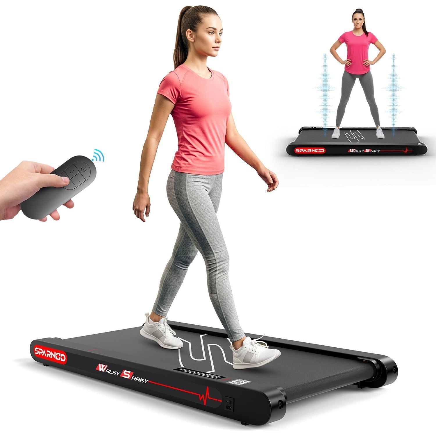 Walking Pad WalkyShaky 3-in-1 2.5HP Brushless Servo Motor 0.3-6KM/H Vibration Plate 120KG LED Display No Assembly