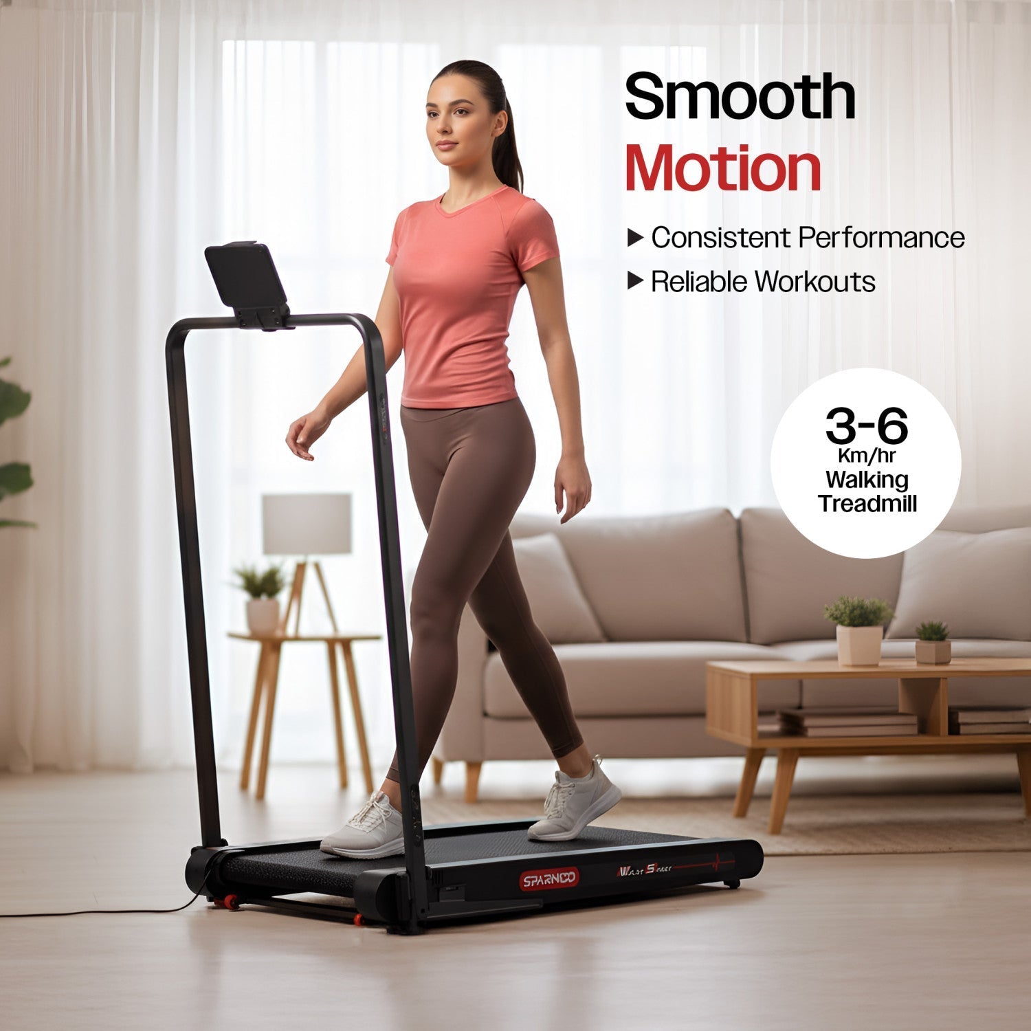 Walking Pad WalkyShaky Plus 3HP Foldable Treadmill 0.3-6KM/H 150KG 4 Vibration Modes Remote Tablet Holder No Assembly - View 4